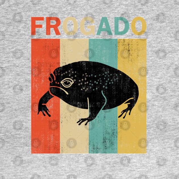 Black Desert Rain Frog Frogado Retro Vintage Style by okpinsArtDesign